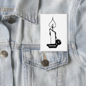 Elegant Black And White Vintage Burning Candle 缶バッジ (インサイチュ)