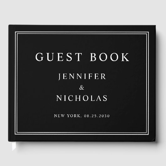 Elegant Black And White Wedding ゲストブック (正面)