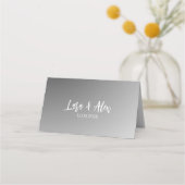 Elegant Black And White Wedding プレイスカード (裏面)