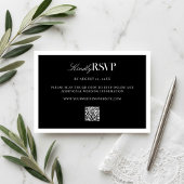 Elegant Black and White Wedding 出欠カード