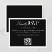 Elegant Black and White Wedding 出欠カード (正面/裏面)