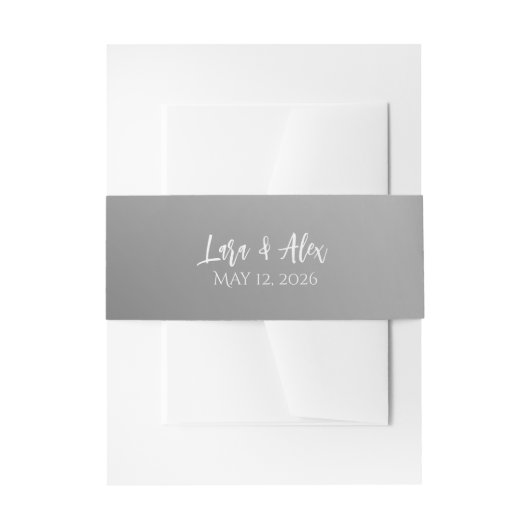 Elegant Black And White Wedding 招待状ベリーバンド (正面例)