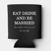 Elegant Black And White Wedding 缶クーラー (裏面)