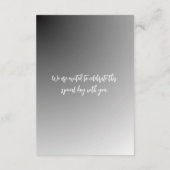 Elegant Black and White Wedding Enclosure Card  エンクロージャーカード (裏面)