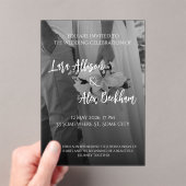 Elegant Black And White Wedding Invitation アクリル招待状 (インサイチュ (ポータブル))