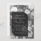 Elegant Black and White Wedding Invitation 招待状 (正面)