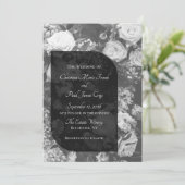 Elegant Black and White Wedding Invitation 招待状 (スタンド正面)