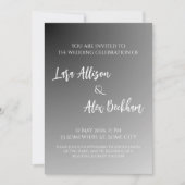 Elegant Black And White Wedding Invitation 2.0 招待状 (正面)