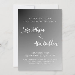 Elegant Black And White Wedding Invitation 2.0 招待状
