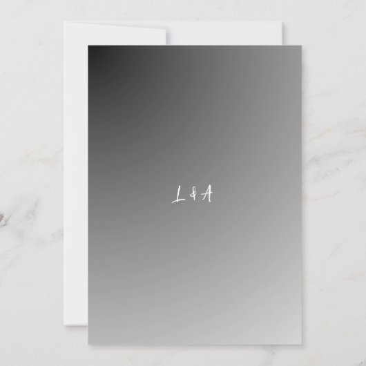 Elegant Black And White Wedding Invitation 2.0 招待状 (裏面)