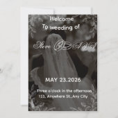 Elegant Black and White Wedding Invitation | Class 招待状 (正面)