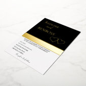 Elegant Black and white Wedding Invitation Gold 箔招待状 (回転した状態)