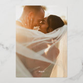 Elegant Black and white Wedding Invitation Gold 箔招待状 (裏面)