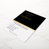 Elegant Black and white Wedding Invitation Gold 箔招待状 (回転した状態)