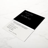 Elegant Black and white Wedding Invitation Silver 箔招待状 (回転した状態)