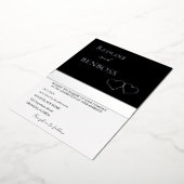 Elegant Black and white Wedding Invitation Silver 箔招待状 (回転した状態)