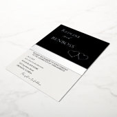 Elegant Black and white Wedding Invitation Silver 箔招待状 (回転した状態)
