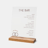 Elegant Black and White Wedding Menu アクリルサイン (傾斜)