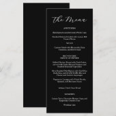 Elegant Black And White Wedding Menu  メニュー (正面/裏面)
