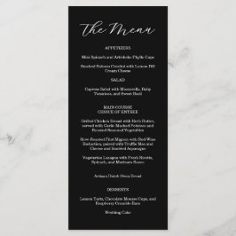 Elegant Black And White Wedding Menu メニュー