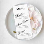Elegant Black and White Wedding Menu Card メニュー