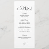 Elegant Black and White Wedding Menu Card 招待状 (正面)