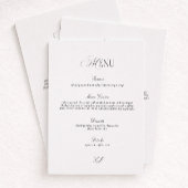 Elegant Black and White Wedding Menu Card 招待状