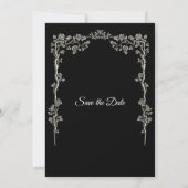 Elegant black and white wedding save the date 案内状 (裏面)