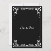 Elegant black and white wedding save the date 案内状 (裏面)