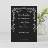 Elegant black and white wedding save the date 案内状 (スタンド正面)