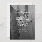 Elegant Black And White Wedding Save the Date Card 招待状 (正面)