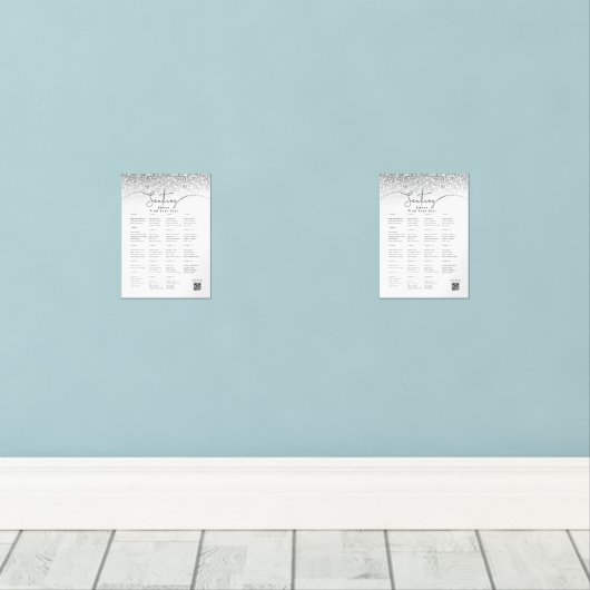 Elegant Black and White Wedding Seating Char (ウッドフロア)