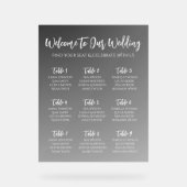 Elegant Black And White Wedding Seating Chart アクリルサイン (正面)