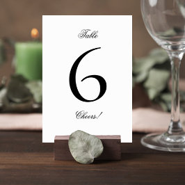 Elegant Black and White Wedding Table Number Sign テーブルナンバー