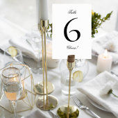Elegant Black and White Wedding Table Number Sign テーブルナンバー