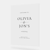 Elegant Black and White Wedding Welcome  アクリルサイン (傾斜)