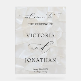 Elegant Black and White Wedding Welcome Sign アクリルサイン