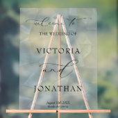 Elegant Black and White Wedding Welcome Sign アクリルサイン (ニュートラル)