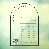 Elegant Black Arch Business Opening Hours QR Code ウィンドウサイン (シート3)