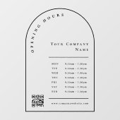 Elegant Black Arch Business Opening Hours QR Code ウィンドウサイン (シート)