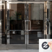 Elegant Black Arch Business Opening Hours QR Code ウィンドウサイン (オフィスドア)