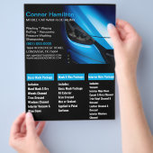 Elegant Black Blue Mobile Auto Car Wash Detailing  チラシ (手)