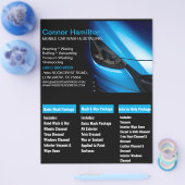 Elegant Black Blue Mobile Auto Car Wash Detailing  チラシ (シングル)