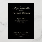 Elegant Black Blush Floral 80th Birthday Rose Gold 箔招待状 (裏面)