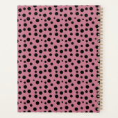 Elegant Black Blush Pink Polka Dot Pattern プランナー手帳 (裏面)