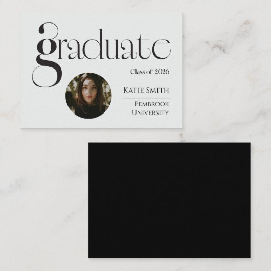 Elegant black bold typography 名刺 (正面/裏面)