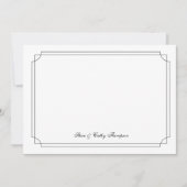 Elegant  Black Border on White Custom Notecard カード (正面)