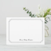 Elegant Black Border on White Custom Notecard カード (スタンド正面)