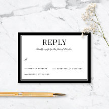Elegant Black Border Vintage Typography Wedding