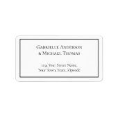 Elegant Black Border White Text Address Labels ラベル (正面)